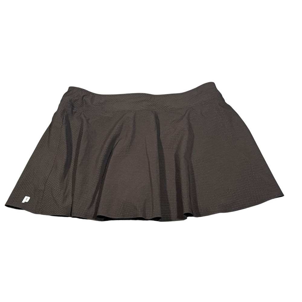 Prince Womens Athletic Tennis Skort Black Textured Grid Built-in Shorts Size L